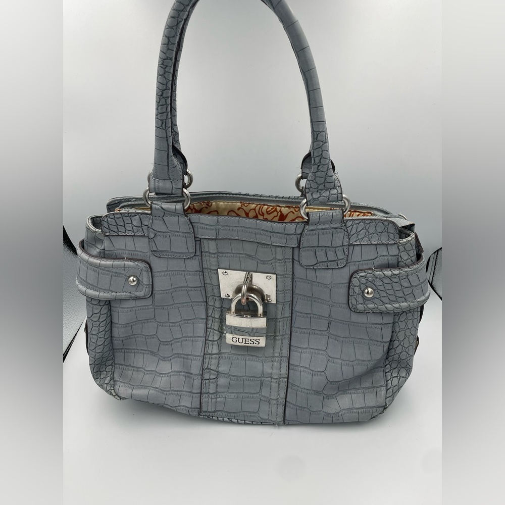 Guess Crocodile Skin Lock Handbag